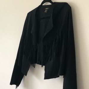 TRENDY Forever 21 Black Fringe Blazer